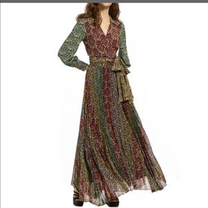 Alice + Olivia Katz Sunburst Pleated Maxi Skirt